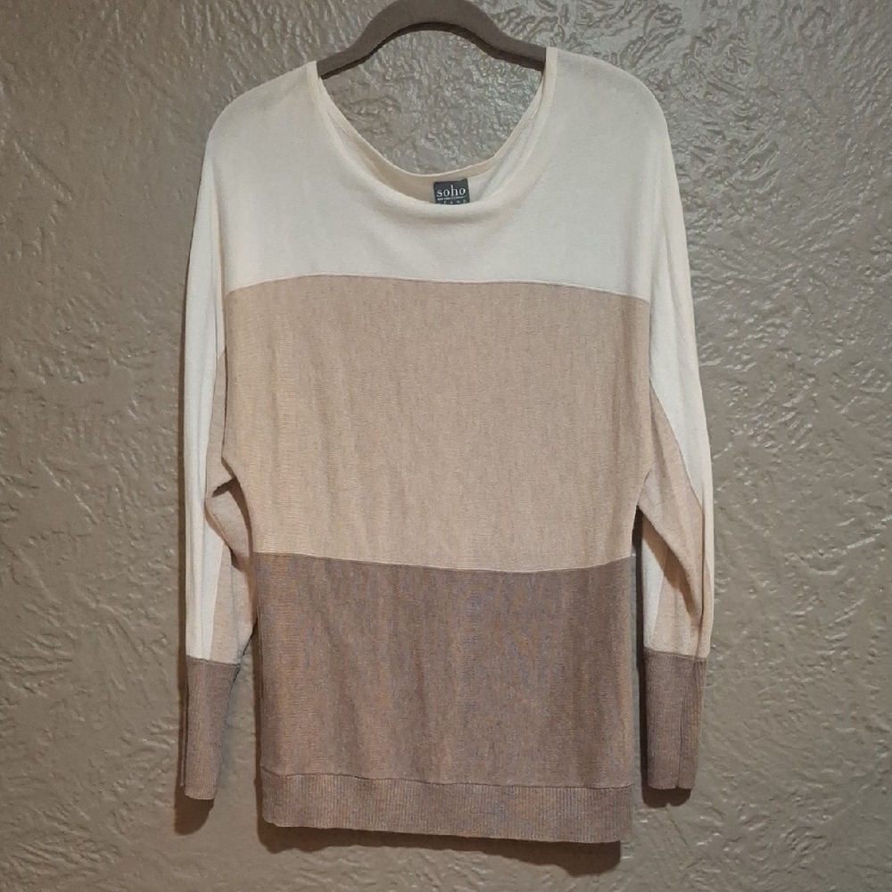 Soho Jeans New York & Company Women's Sweater Cream Size S